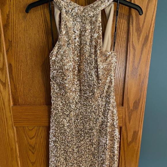 vince camuto rose gold sequin dress vince camuto sequin gown